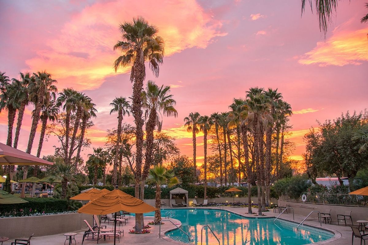 Beautiful sunset at Emerald Desert RV Resort