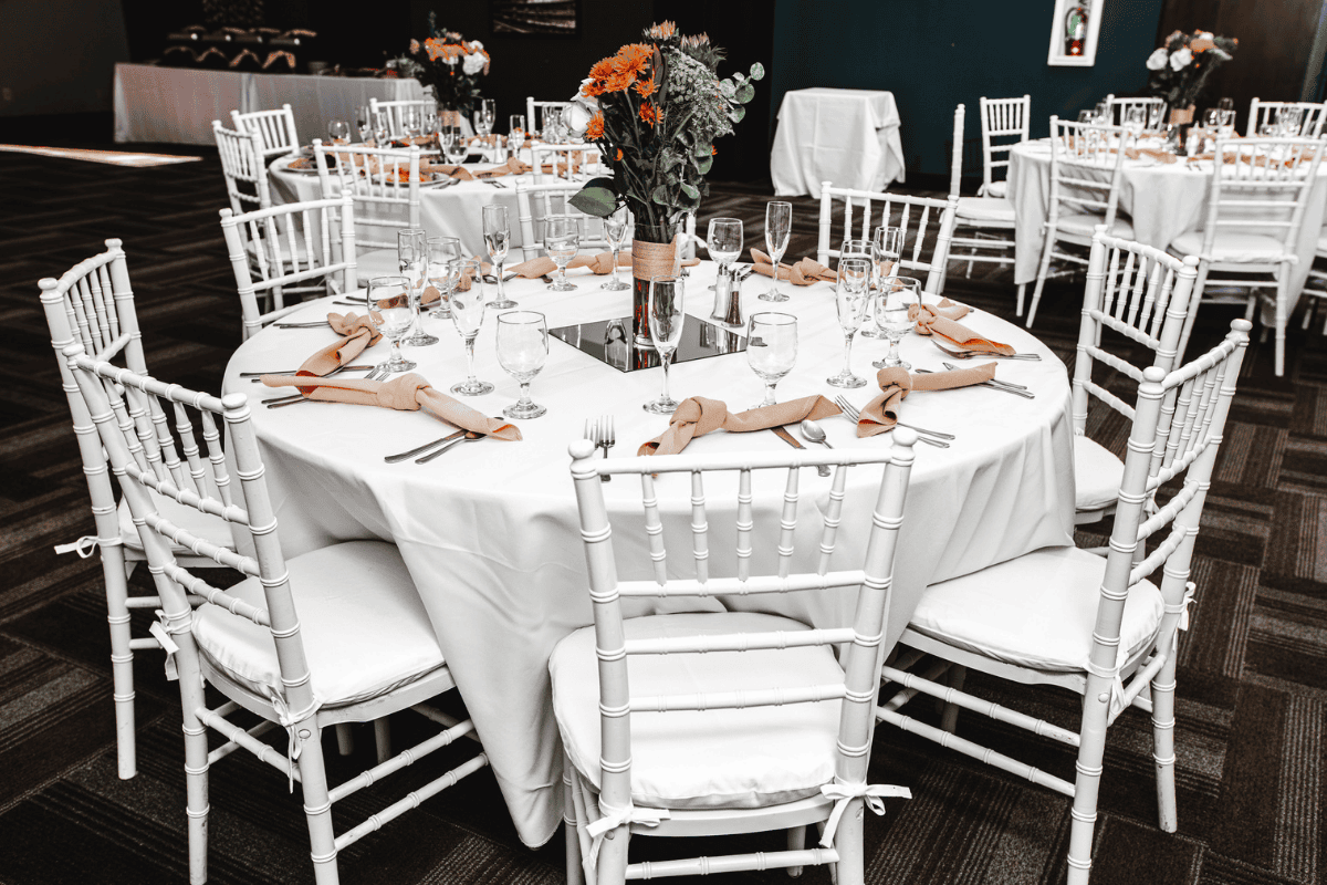 Indoor wedding decoration at Emerald Desert RV Resort, Palm Desert